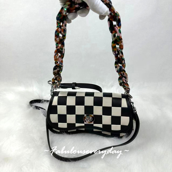 Coach Handbags - Coach Coachtopia Wavy Dinky Bag In Checkerboard Upcrafted Leather CW806